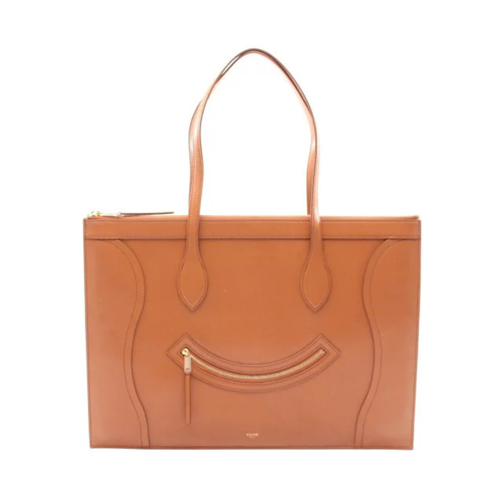Celine Flat Luggage Tote Bag Leather Brown